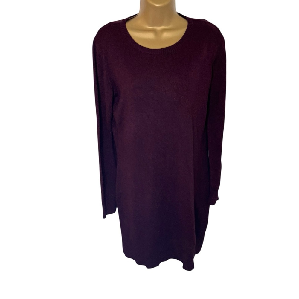 by & by Sweater Dress Long Sleeve Scoop Neck Burgundy XL Juniors - Picture 1 of 6